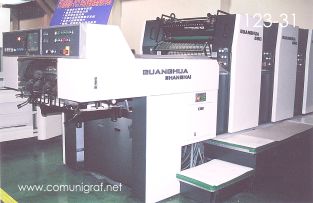 Foto 123-31 - Máquina de impresión offset terminada y lista para imprimir en la planta de Guanghua Printing Machinery Shanghai, China - 12-Junio-2006