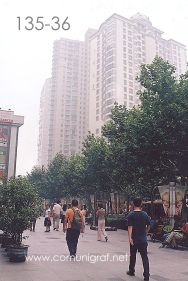 Foto 135-36 - Paseantes por la avenida Tianyaoqiao de Shanghai China - 16-Junio-2006