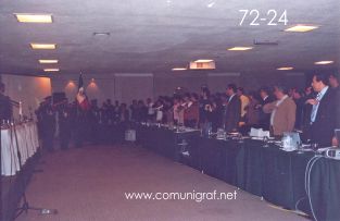 Foto 72-24 - Honores a la Bandera Nacional Mexicana en la ceremonia de inauguración del Encuentro Nacional de Negocios Gráficos (Pymes) realizado del 22 al 24 de Septiembre 2005 en el Hotel La Nueva Estancia de la ciudad de León, Gto. México