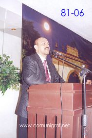 Foto 81-06 - Ing. Alfredo Virgen Vallado clausurando el evento del Encuentro Nacional de Negocios Gráficos (Pymes) realizado del 22 al 24 de Septiembre 2005 en el Hotel La Nueva Estancia de la ciudad de León, Gto. México.