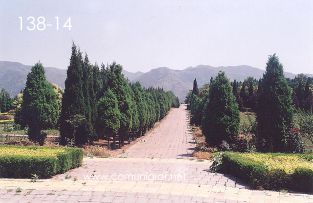 Foto 138-14 - Veredas peatonales en una de las partes históricas del inmenso Mausoleo (dicen que aprox 60 km2) del primer emperador de china Qin Shi Huang ubicado en la ciudad de Xían en el distrito de Lintong, provincia de Shaanxi, China - 17-Junio-2006